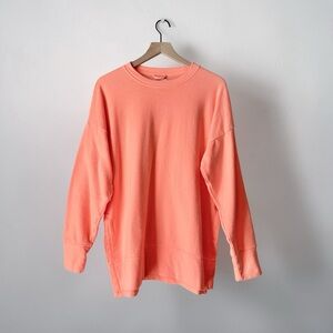 Aerie Women’s Orange Cotton Oversized Crew Neck Sweater Size S